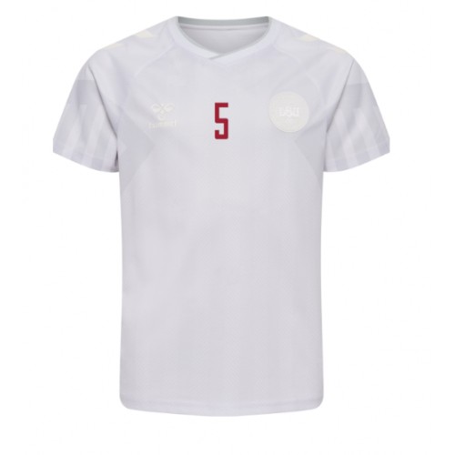Denmark Joakim Maehle #5 Replica Away Shirt World Cup 2022 Short Sleeve